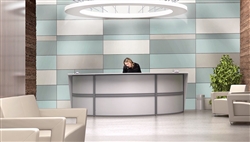 Curved Front Reception Desk In White