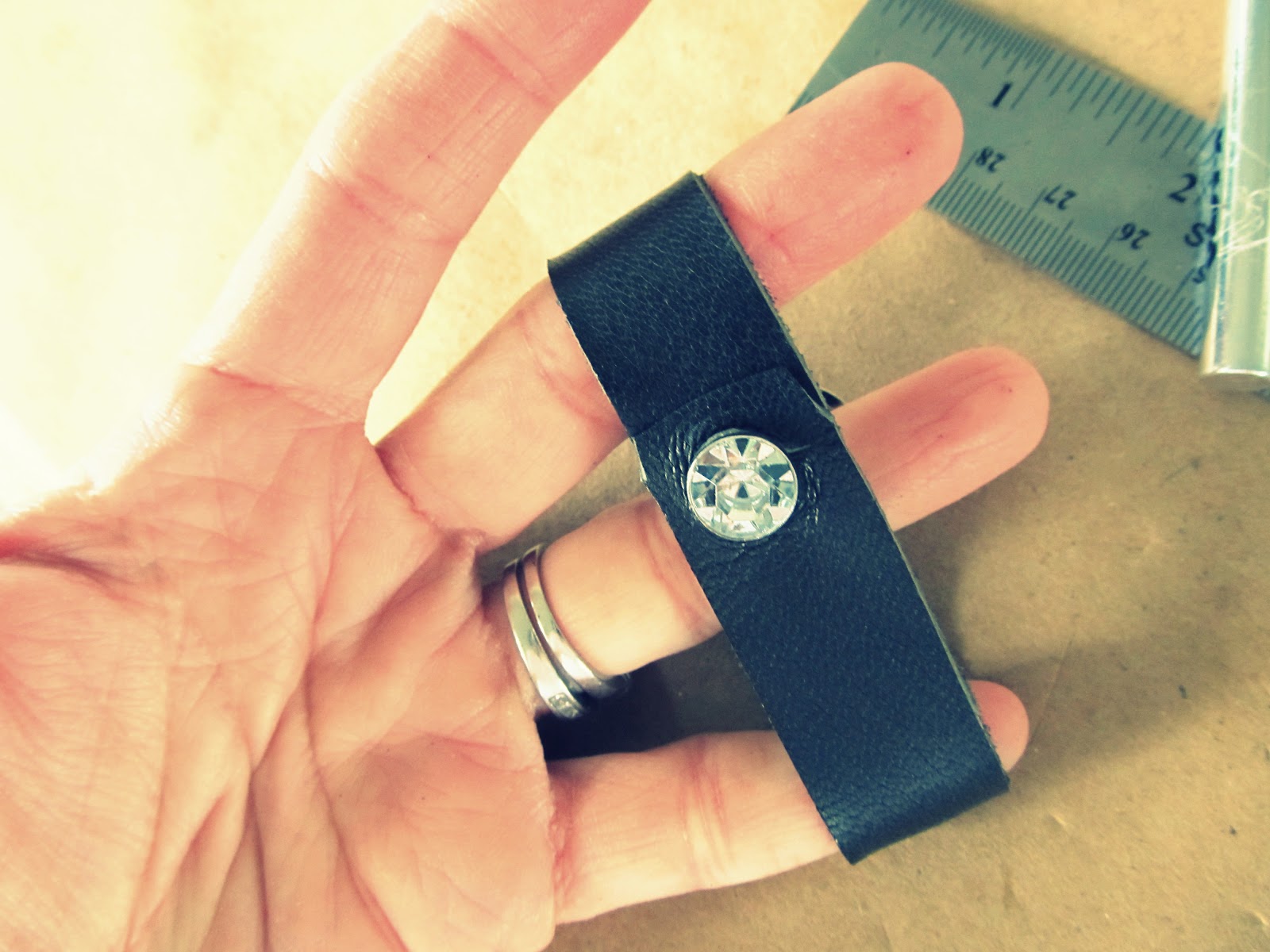 WobiSobi Rhinestone Cross Leather Bracelet, DIY