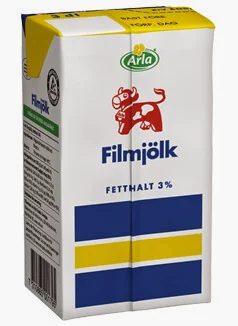 Filmjölk em caixa longa vida vendido na Suécia