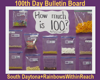 100 Day "Homework" Assignment Bulletin Board (via 100 Day Party RoundUP at RainbowsWithinReach) 