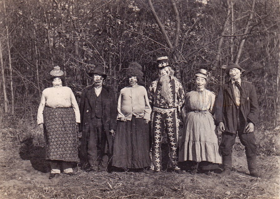 Vintage Portrait of a Group in Halloween Costumes, circa early 1900s ...