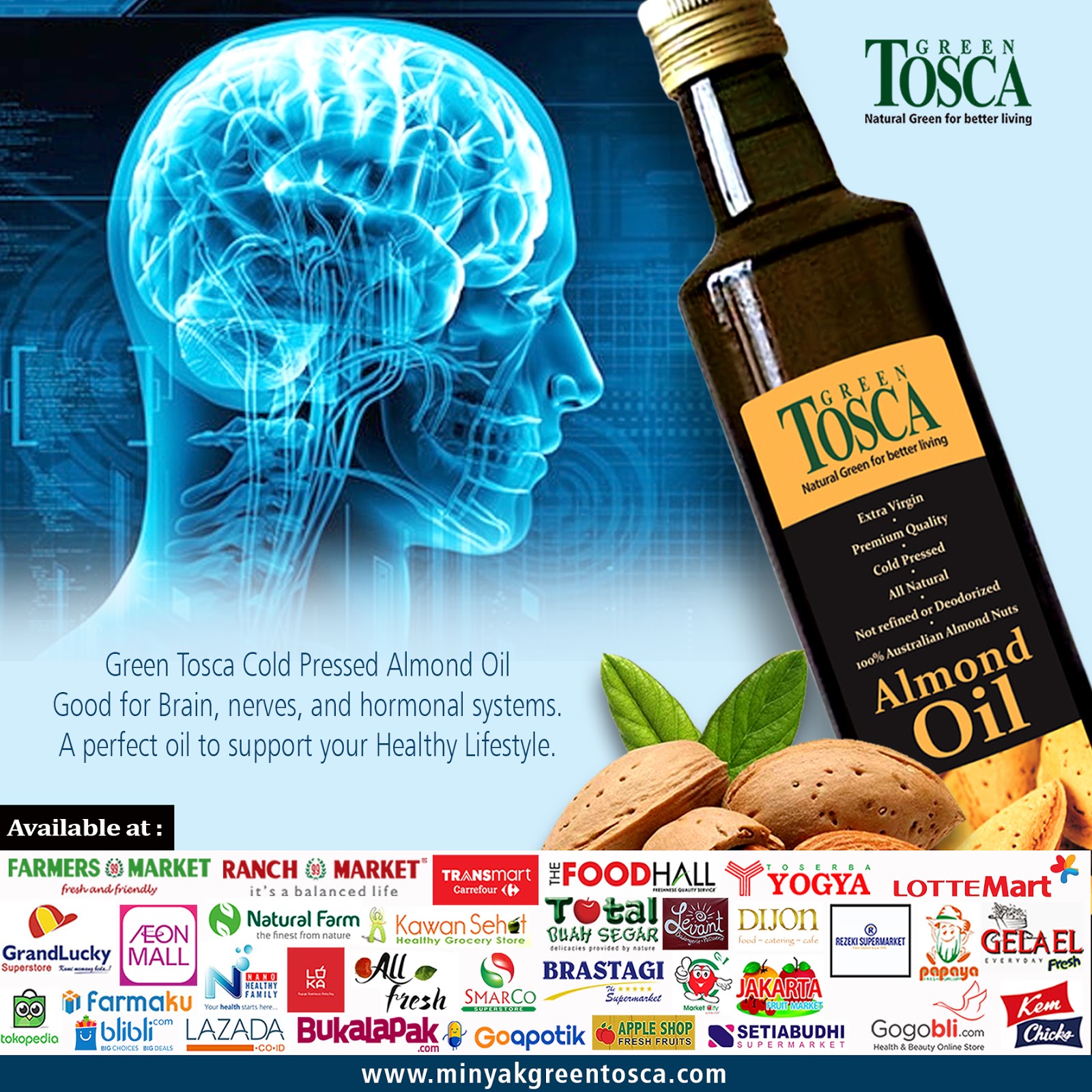 Manfaat Minyak Almond Green Tosca Untuk Kulit, Rambut, dan Dalam