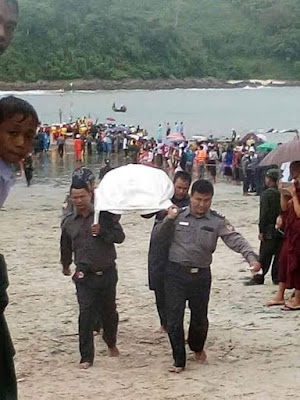 Photos: Bodies, debris recovered from the sea during search for missing Myanmar military plane