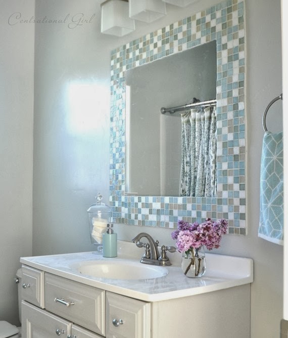 DIY Mosaic Tile Bathroom Mirror