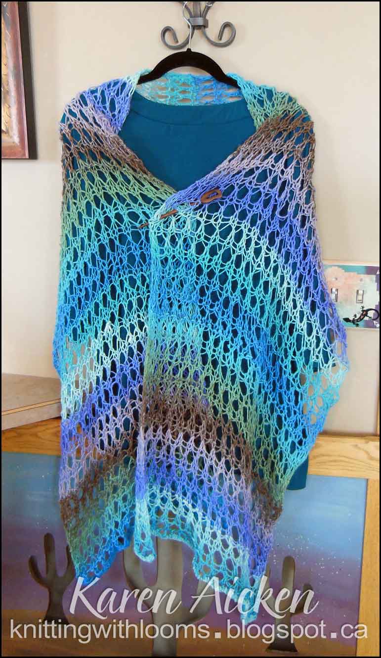Knitting With Looms: Finished 'Waves of Lace' Shawl
