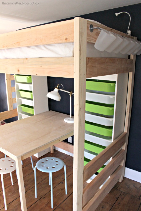 DIY Loft Bed with Lego Storage & Work Space - Jaime Costiglio