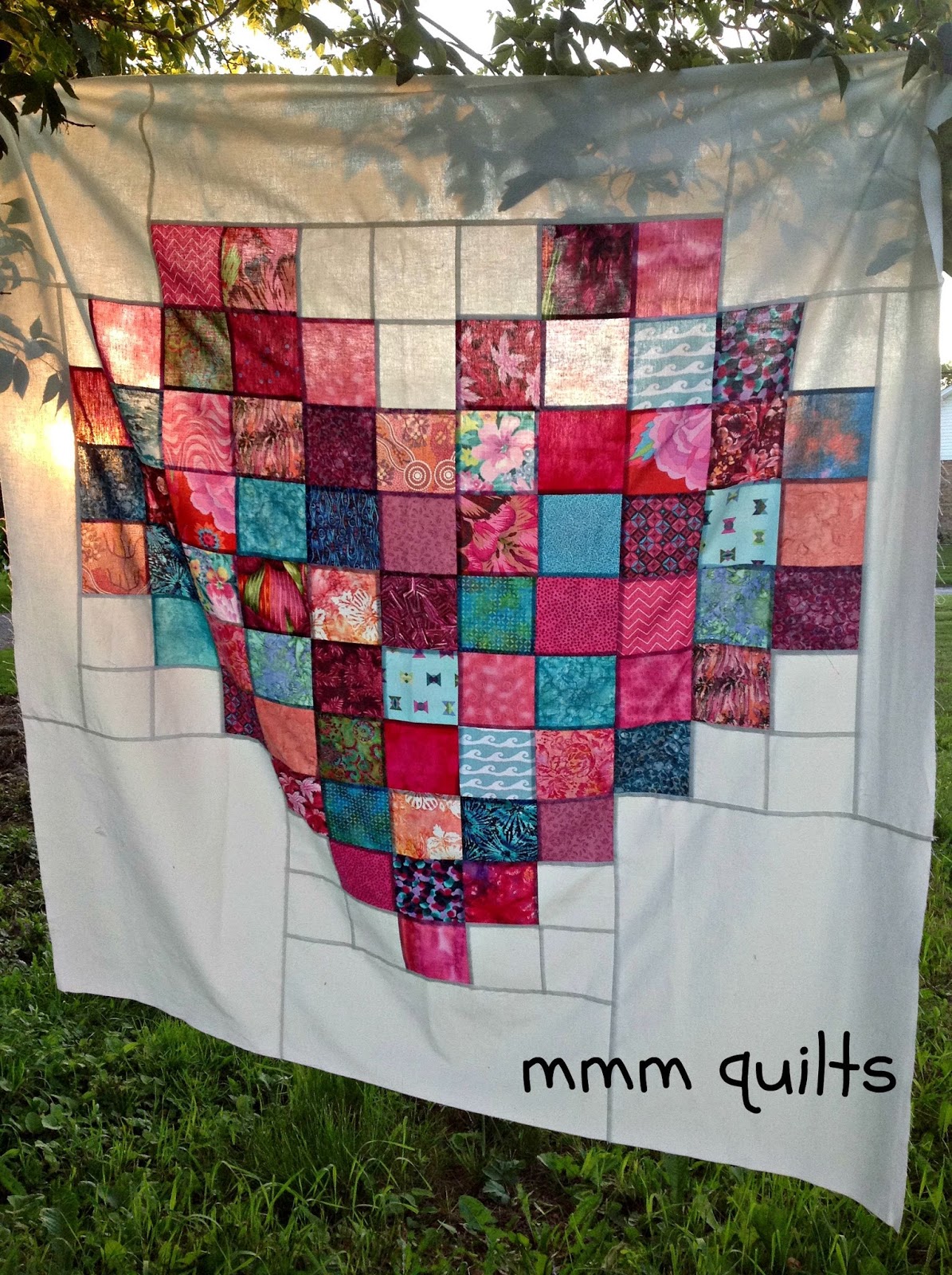 Musings of a Menopausal Melon mmm quilts Heart Quilt Flimsy