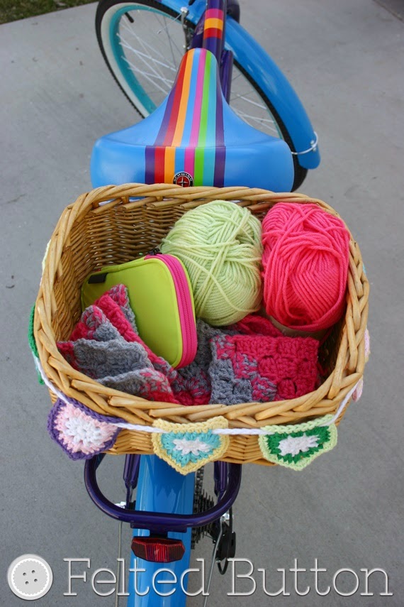Bike Basket Bunting--Free Crochet Pattern