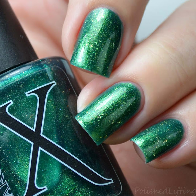 green nail polish with shifting shimmer