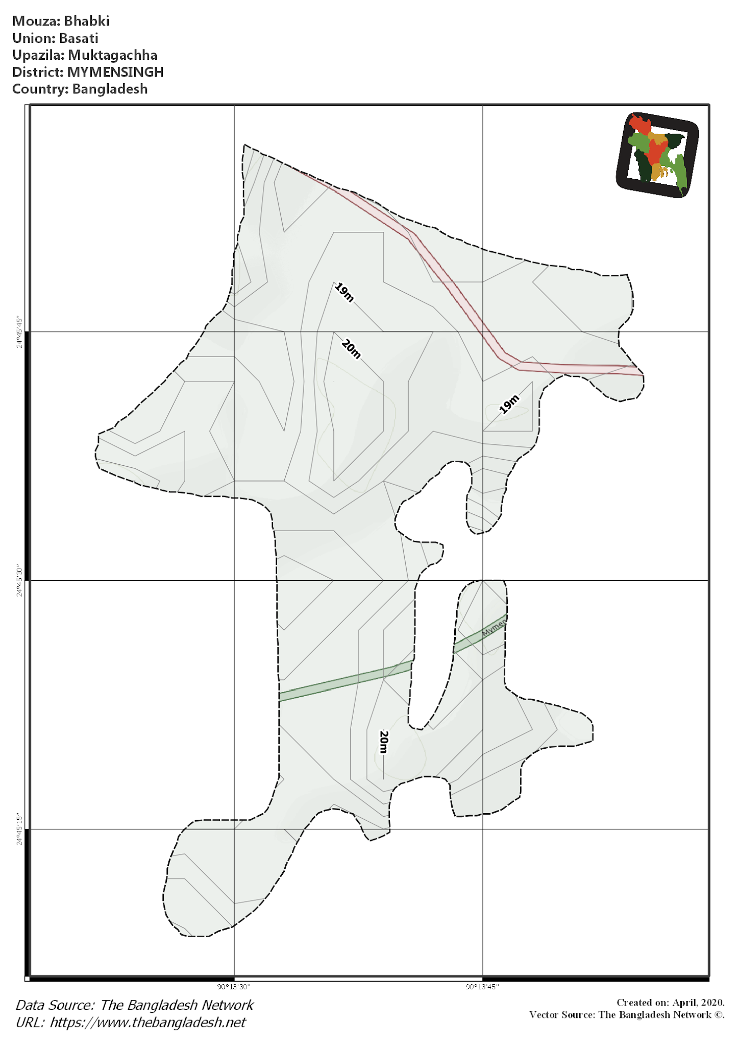 Map of Bhabki Mouza of Muktagachha Upazila, MYMENSINGH Map of Bhabki Mouza of Muktagachha Upazila, MYMENSINGH, Bangladesh.