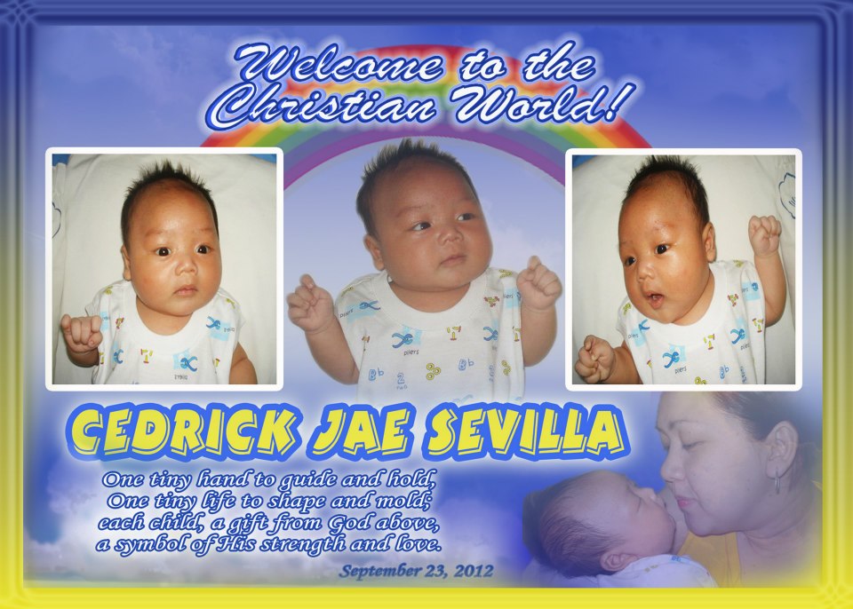 ART-TEE-PIXEL Lay-Out Making and Video Editing: Christening Tarpaulin