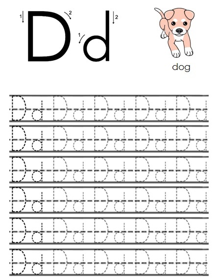 Free Printable Worksheets: The Alphabet - Letter D