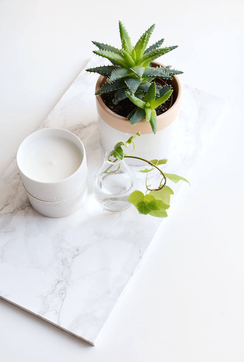 DIY marble coffee table tray — Caroline Burke Burkatron
