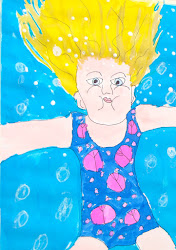 underwater portrait self projects portraits lessons swimming hockney david elementary lesson watercolor project grade idea plans funky class february them