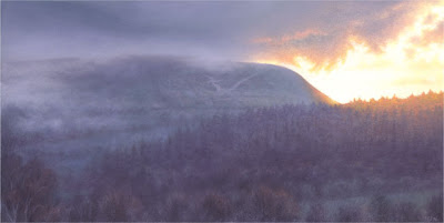 Mist over Pendle Michael Howley Artist. A signed limited edition print from an original soft pastel painting