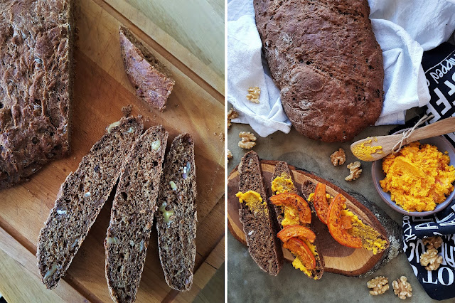 Walnussbrot mit Kürbisbutter