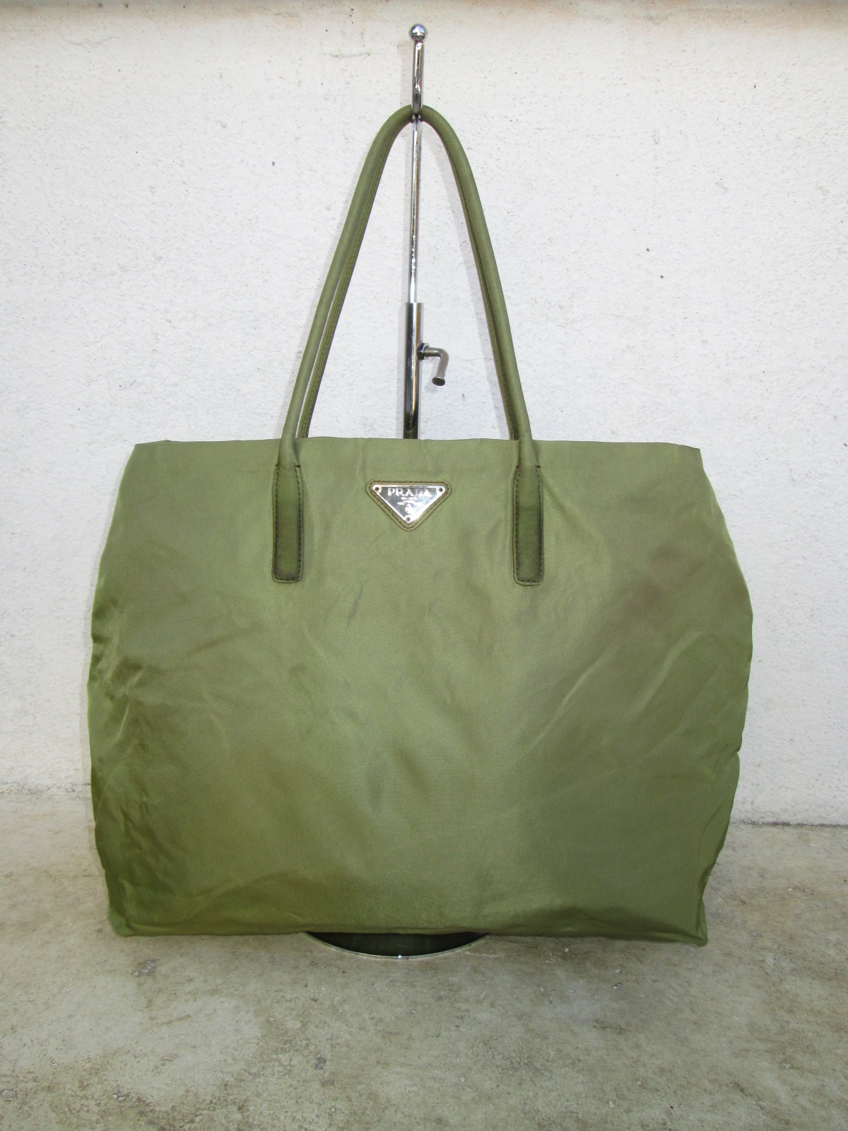 d0rayakEEbaG Authentic PRADA Green Nylon Tote Bag(SOLD)