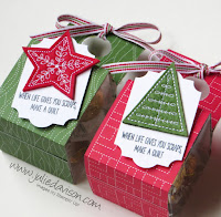 Stampin' Up! Christmas Quilt Wrap Around Treat Boxes with Stitched Felt ~ 2017 Holiday Catalog ~ www.juliedavison.com