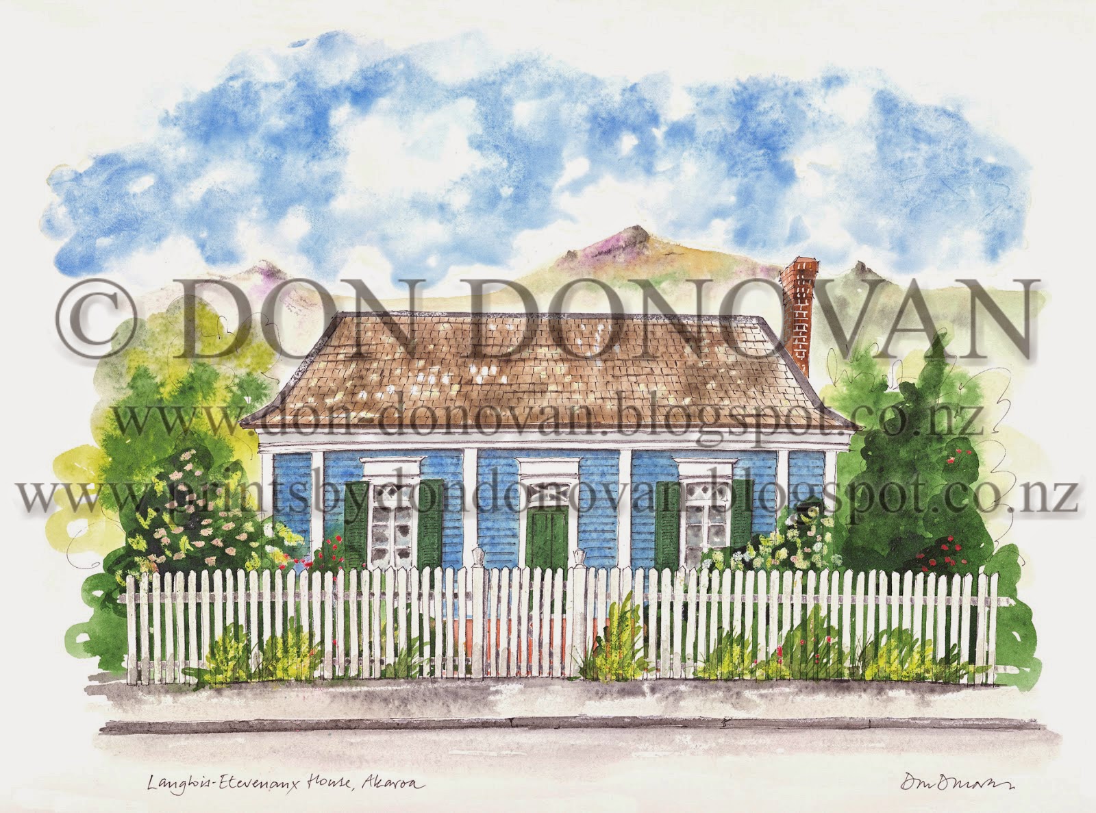 Don Donovan's World Prints For Sale LangloisEtevenaux House, Akaroa