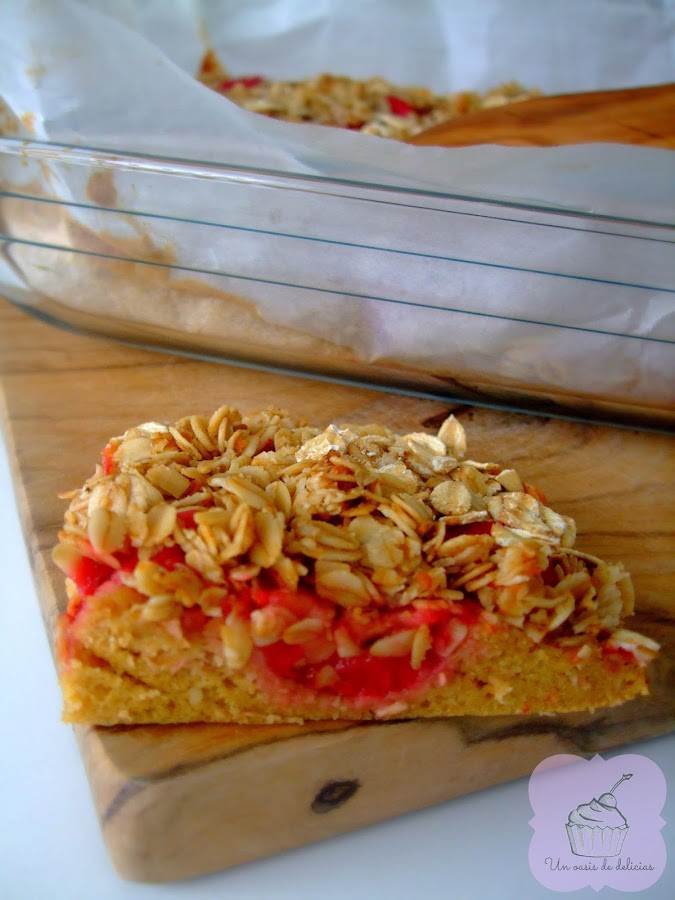 Crumble de almendras, fresas y frambuesas, fit, fitness, receta de cocina, recetas