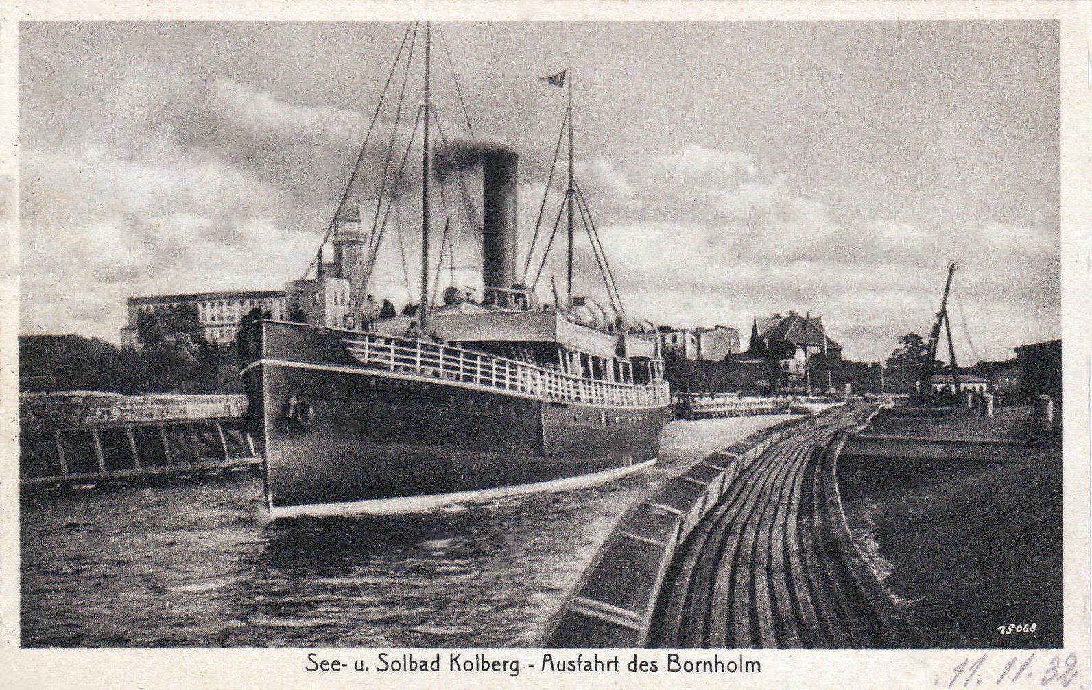 transpress nz departure of the 'Bornholm' from Kolberg, Germany, 1932