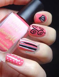 nail barry pens designs mani secondly skittle flamingo few colour base did different pink
