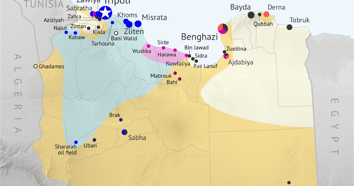 War in Libya Map of Control in August 2015 Political Geography Now
