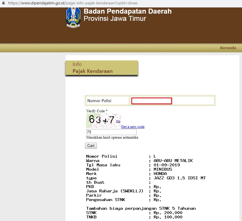 Cara Cek Online Pajak Kendaraan Jawa Timur Masa Berlaku Dan Pkb Kedywibowo