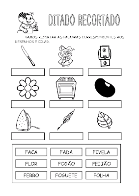 Ajudinha Básica: Ditado Recortado com silabas simples