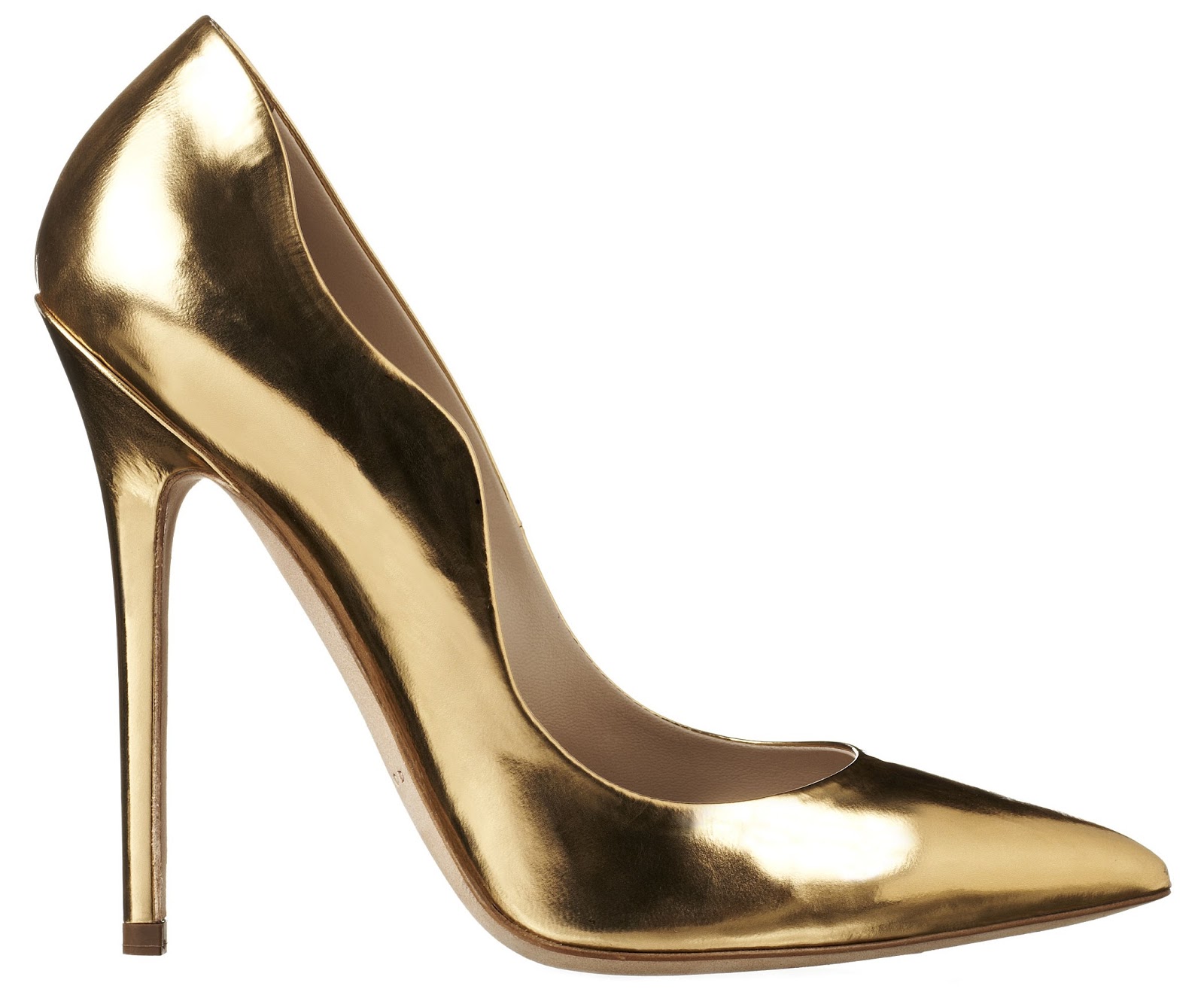 pointed toe gold pumps