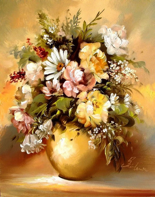 16 Amazing Flower Paintings by Szechenyi Szidonia | Bouquet Paintings