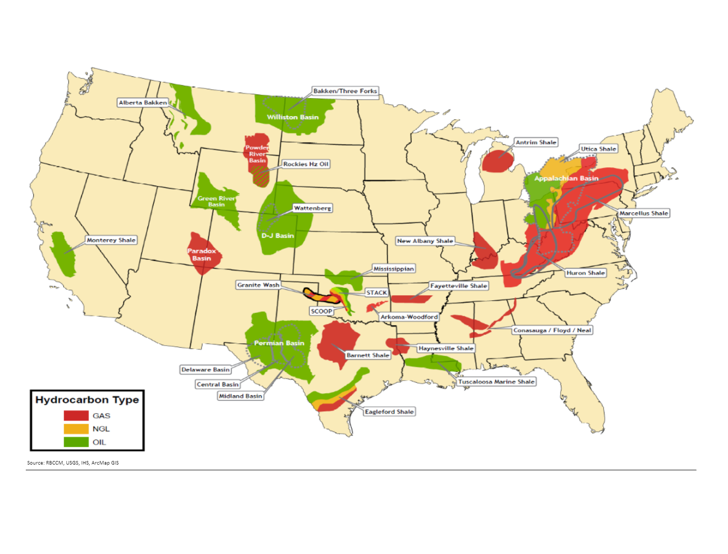 US resource play map ~ OGInsights