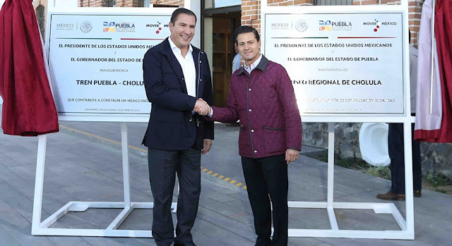 Reconoce Peña Nieto a Moreno Valle por los logros de su administración