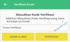 Memasukkan kode verifikasi yang di terima lewat Email Memasukkan kode verifikasi yang di terima lewat Email