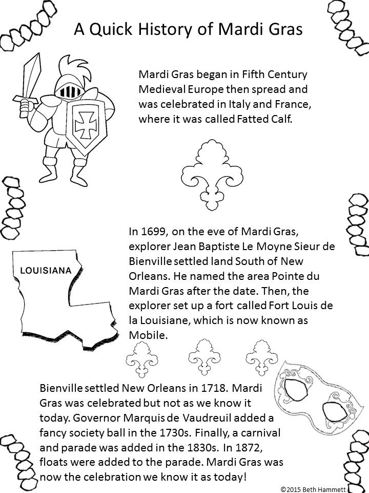 mardi gras handout