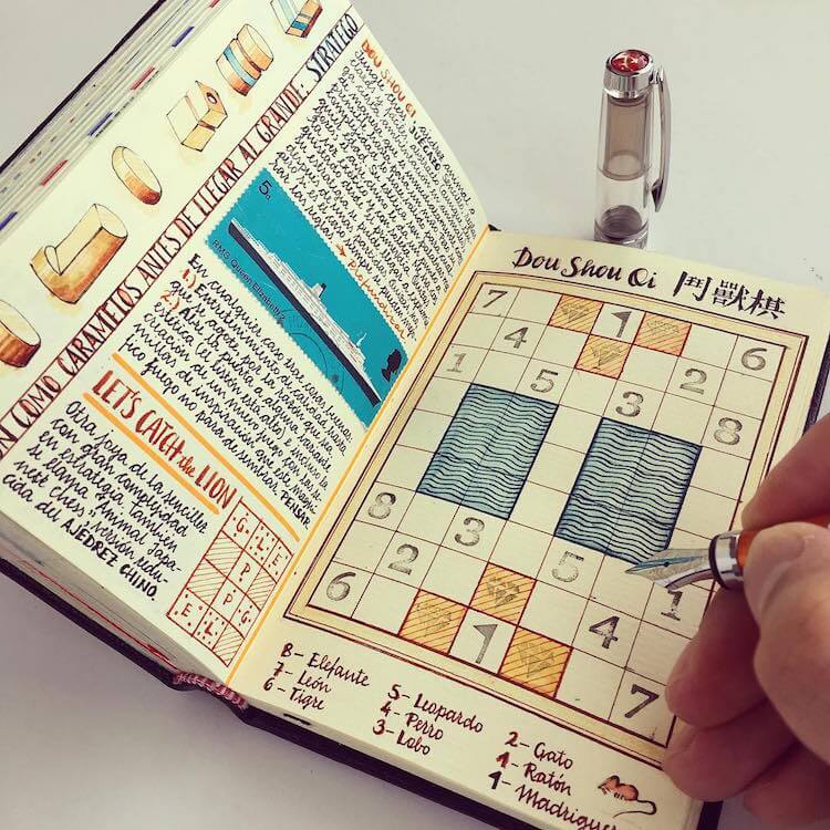 The Beautifully Detailed Pages Of A Well-Traveled Artist's Pocket-Sized Notebooks