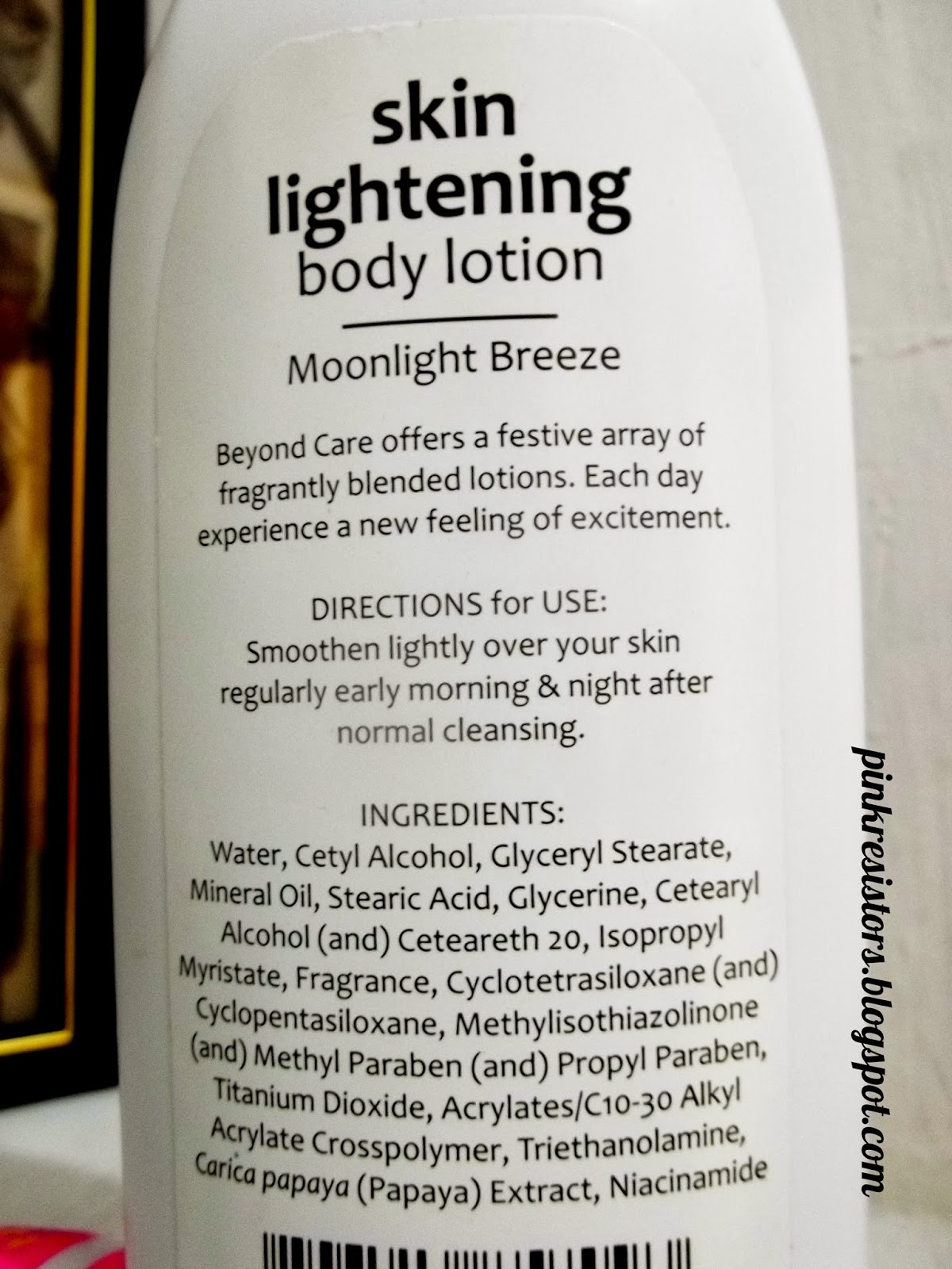 Pink Resistors Beyond Care Skin Lightening Body Lotion in Moonlight