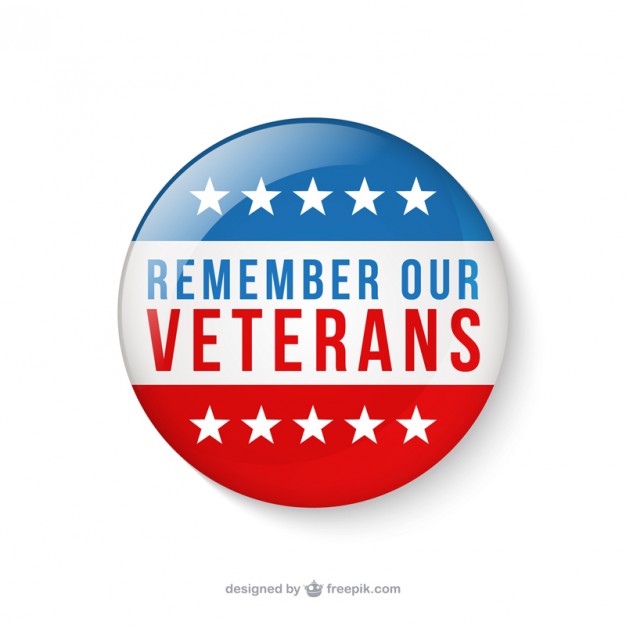Veterans day badges Free Vector