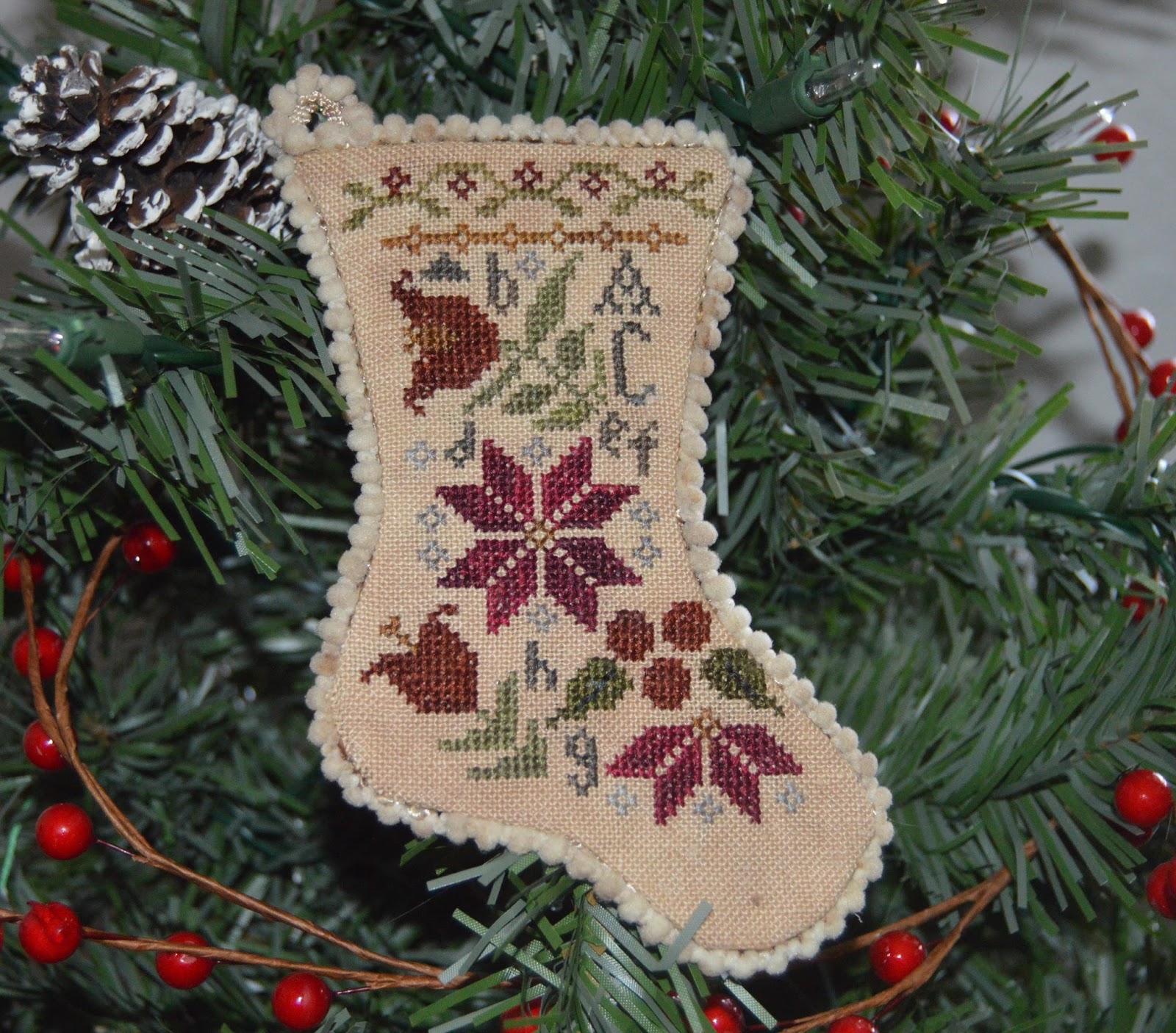 mini cross stitch stockings