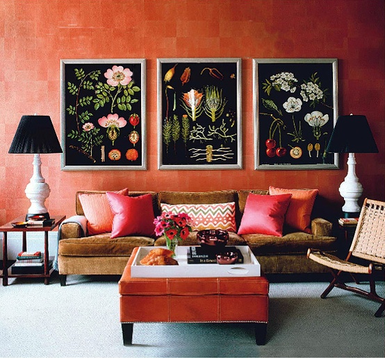 Decoración de Salas de color Naranja | Cómo arreglar los Muebles en una