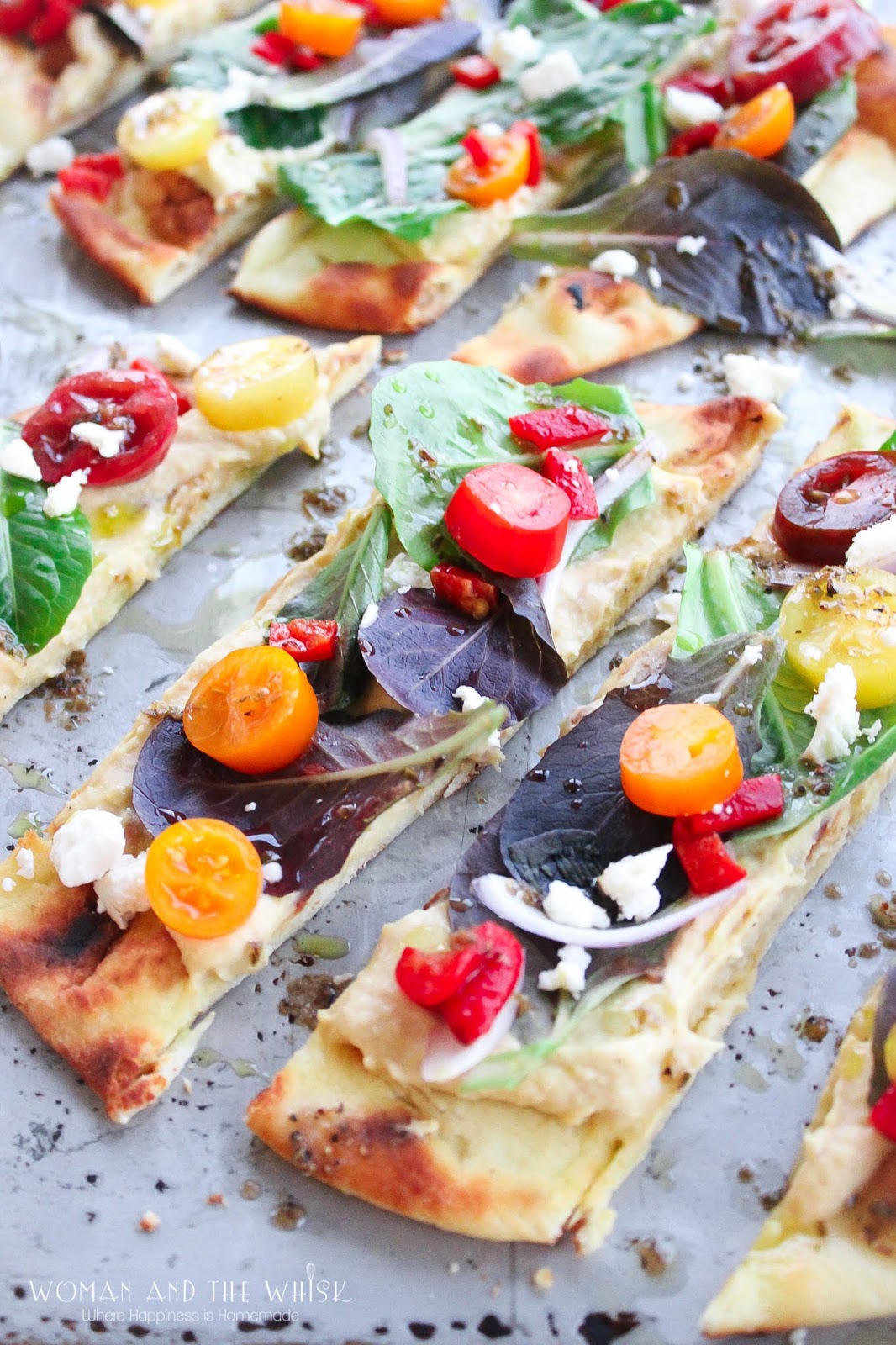 Woman and the Whisk Hummus Flatbread