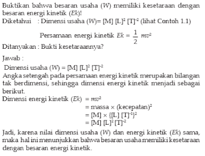 Dimensi dapat digunakan untuk menurunkan persamaan suatu besaran