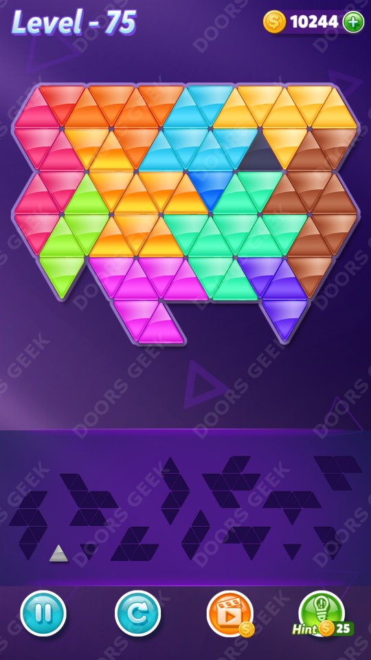 Block! Triangle Puzzle Champion Level 75 Solution Doors Geek