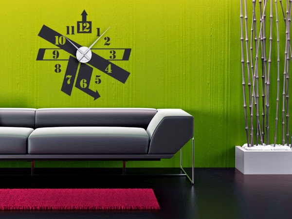 Stylish wall decals as original wall clocks
