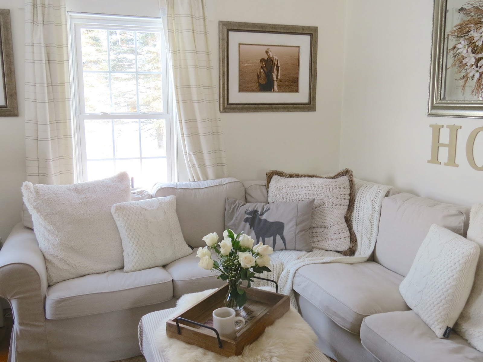 The Long Awaited Home Ikea Ektorp Sectional Sofa Update Lofallet Beige