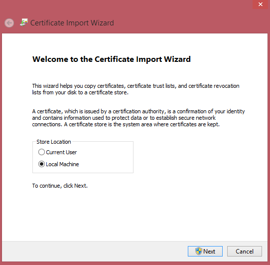 How to install SSL certificate from .pem file
