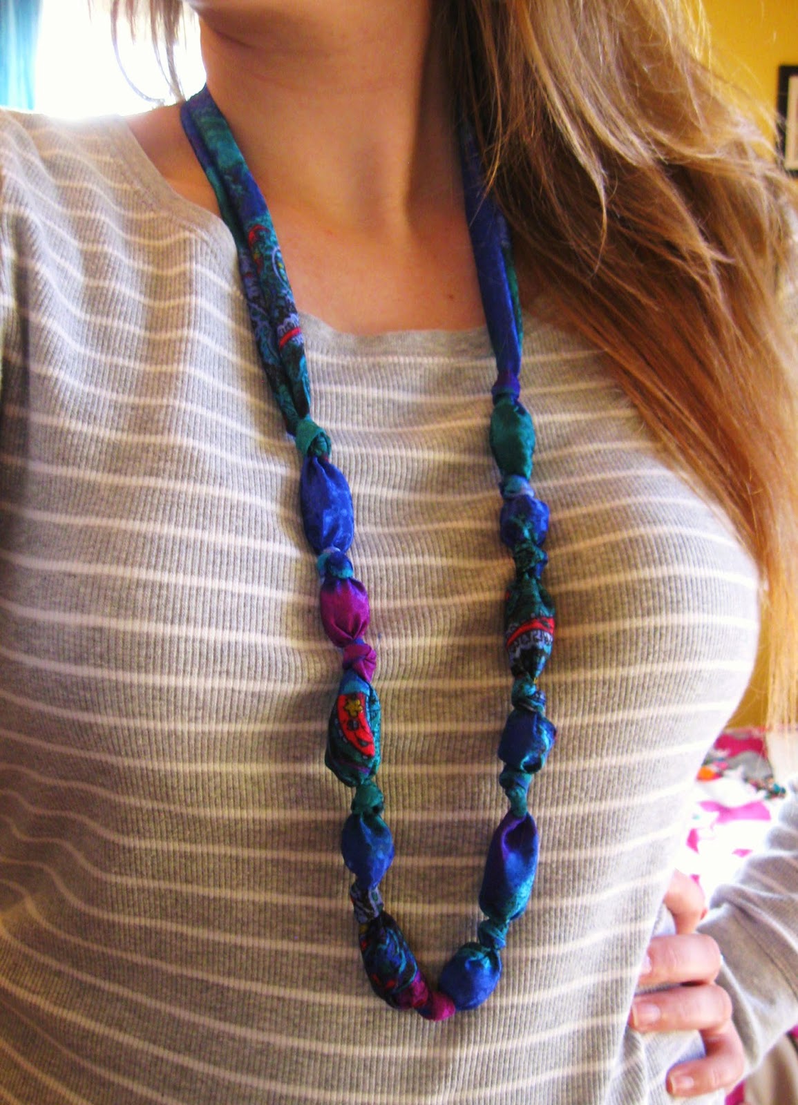 Gladness of Heart DIY Fabric and Marbles Necklace