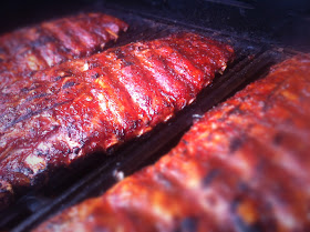 Pork Spare Ribs, Smoked, and Smothered in JBQ Sauce