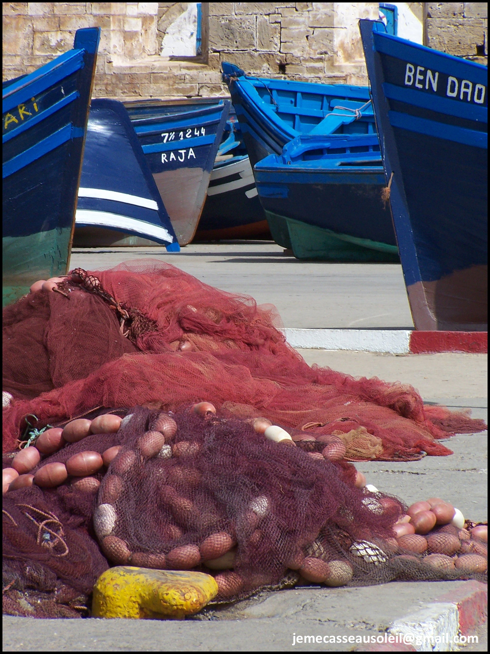 Filets de pêche à Essaouira
