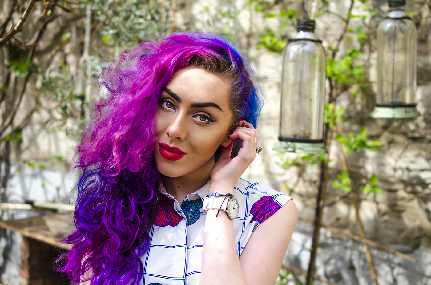 stephi lareine fashion pink purple hair blogger